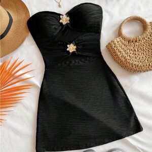 Black Strapless Mini Dress